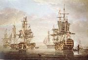Nicholas Pocock This work of am exposing they five vessel as elbow bare that gora with Horatio Nelson and banskarriar china oil painting artist